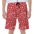 Merry Christmas Elements Pattern Print Men's Beach Shorts