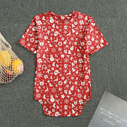 Merry Christmas Elements Pattern Print Men's Bodysuit