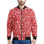 Merry Christmas Elements Pattern Print Men's Bomber Jacket