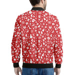 Merry Christmas Elements Pattern Print Men's Bomber Jacket