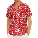 Merry Christmas Elements Pattern Print Men's Deep V-Neck Shirt
