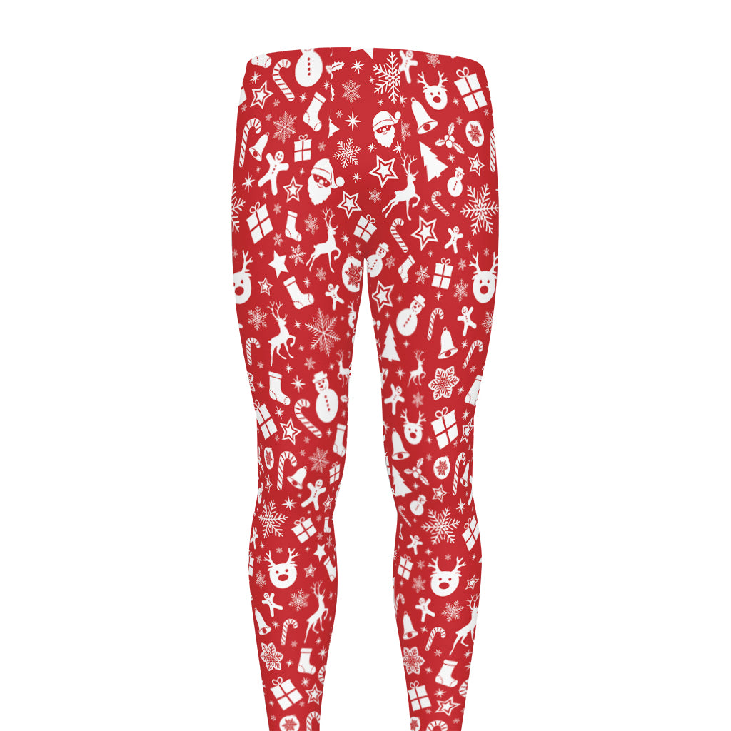 Merry Christmas Elements Pattern Print Men's leggings