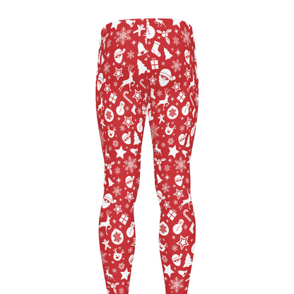 Merry Christmas Elements Pattern Print Men's leggings