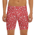 Merry Christmas Elements Pattern Print Men's Long Boxer Briefs