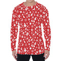Merry Christmas Elements Pattern Print Men's Long Sleeve T-Shirt