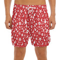 Merry Christmas Elements Pattern Print Men's Split Running Shorts