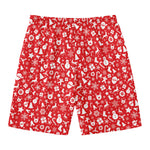 Merry Christmas Elements Pattern Print Men's Swim Trunks