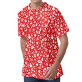 Merry Christmas Elements Pattern Print Men's Velvet T-Shirt