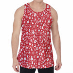 Merry Christmas Elements Pattern Print Men's Velvet Tank Top