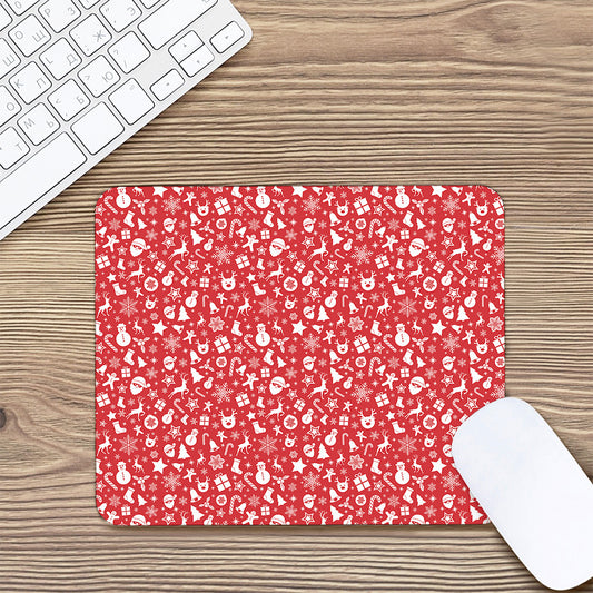 Merry Christmas Elements Pattern Print Mouse Pad