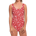 Merry Christmas Elements Pattern Print One Piece Swimsuit