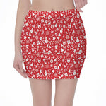 Merry Christmas Elements Pattern Print Pencil Mini Skirt