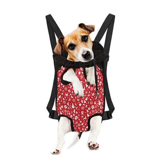 Merry Christmas Elements Pattern Print Pet Carrier Backpack