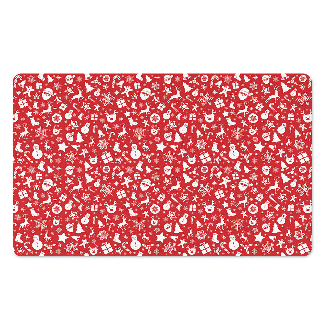 Merry Christmas Elements Pattern Print Polyester Doormat