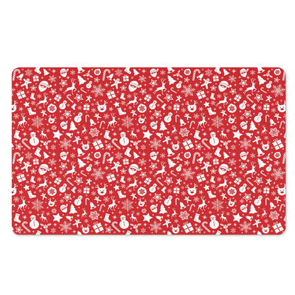 Merry Christmas Elements Pattern Print Polyester Doormat