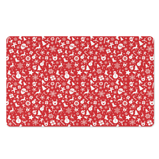 Merry Christmas Elements Pattern Print Polyester Doormat
