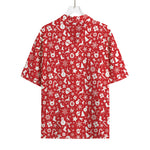 Merry Christmas Elements Pattern Print Rayon Hawaiian Shirt