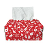 Merry Christmas Elements Pattern Print Rectangle Tissue Box Cover