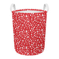 Merry Christmas Elements Pattern Print Round Laundry Basket