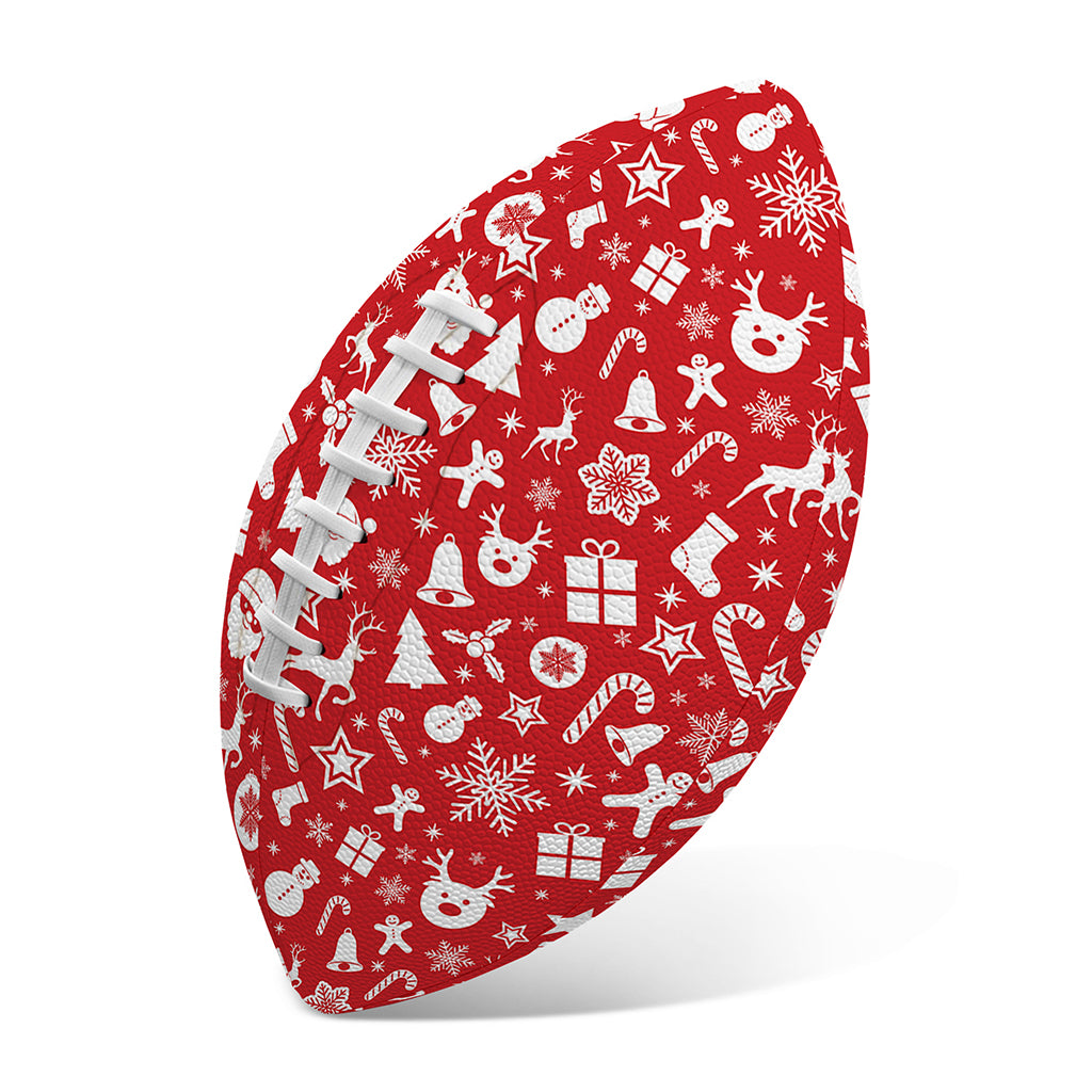 Merry Christmas Elements Pattern Print Rugby Ball