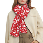 Merry Christmas Elements Pattern Print Scarf