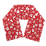 Merry Christmas Elements Pattern Print Scarf
