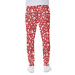 Merry Christmas Elements Pattern Print Scuba Joggers