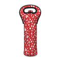 Merry Christmas Elements Pattern Print Single Neoprene Wine Tote