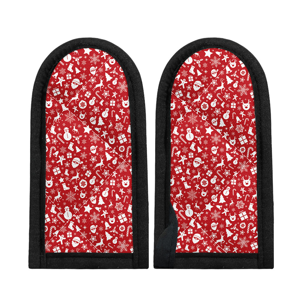 Merry Christmas Elements Pattern Print Skillet Handle Cover