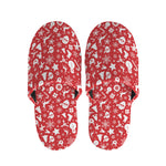 Merry Christmas Elements Pattern Print Slippers