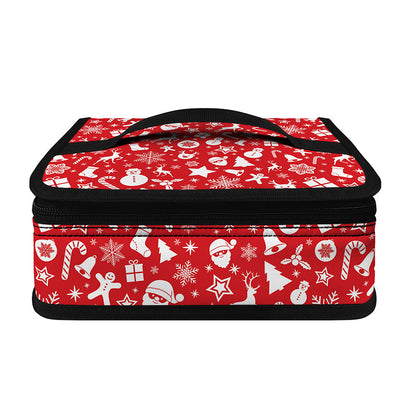 Merry Christmas Elements Pattern Print Small Lunch Bag