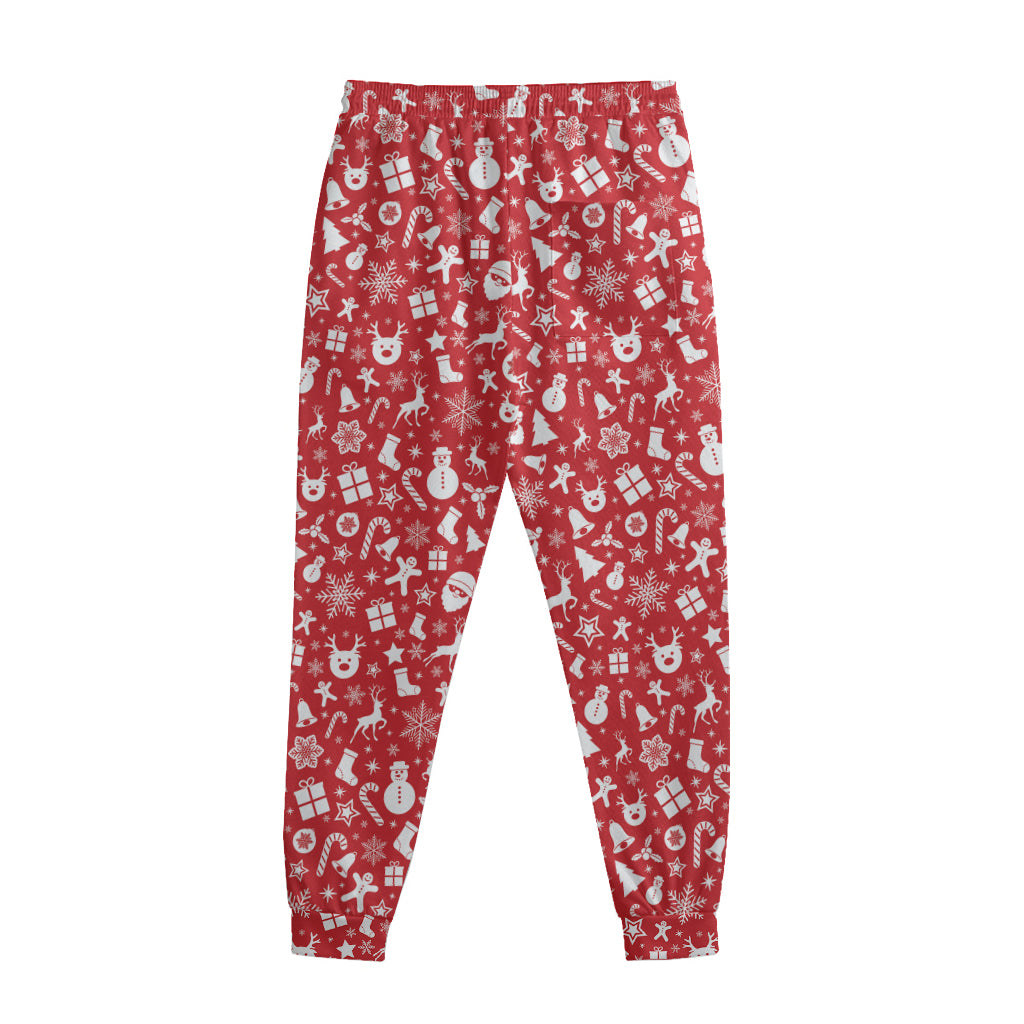 Merry Christmas Elements Pattern Print Sweatpants