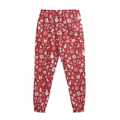 Merry Christmas Elements Pattern Print Sweatpants