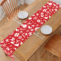 Merry Christmas Elements Pattern Print Table Runner