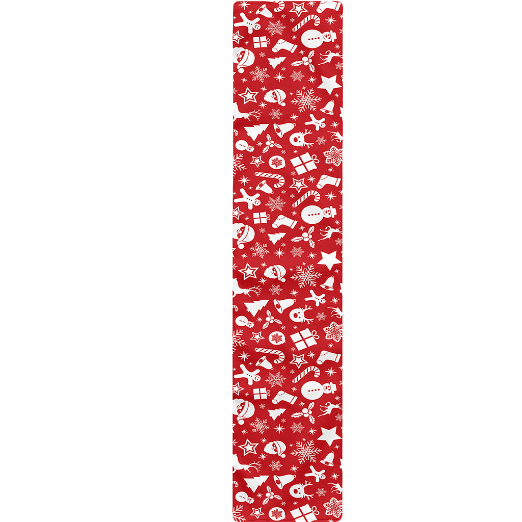Merry Christmas Elements Pattern Print Table Runner