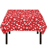 Merry Christmas Elements Pattern Print Tablecloth