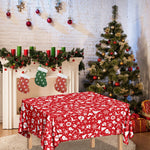 Merry Christmas Elements Pattern Print Tablecloth