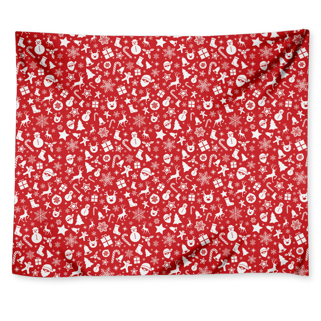 Merry Christmas Elements Pattern Print Tapestry