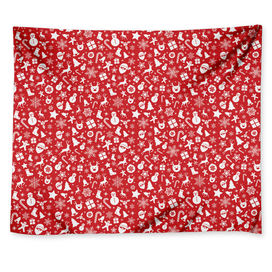 Merry Christmas Elements Pattern Print Tapestry