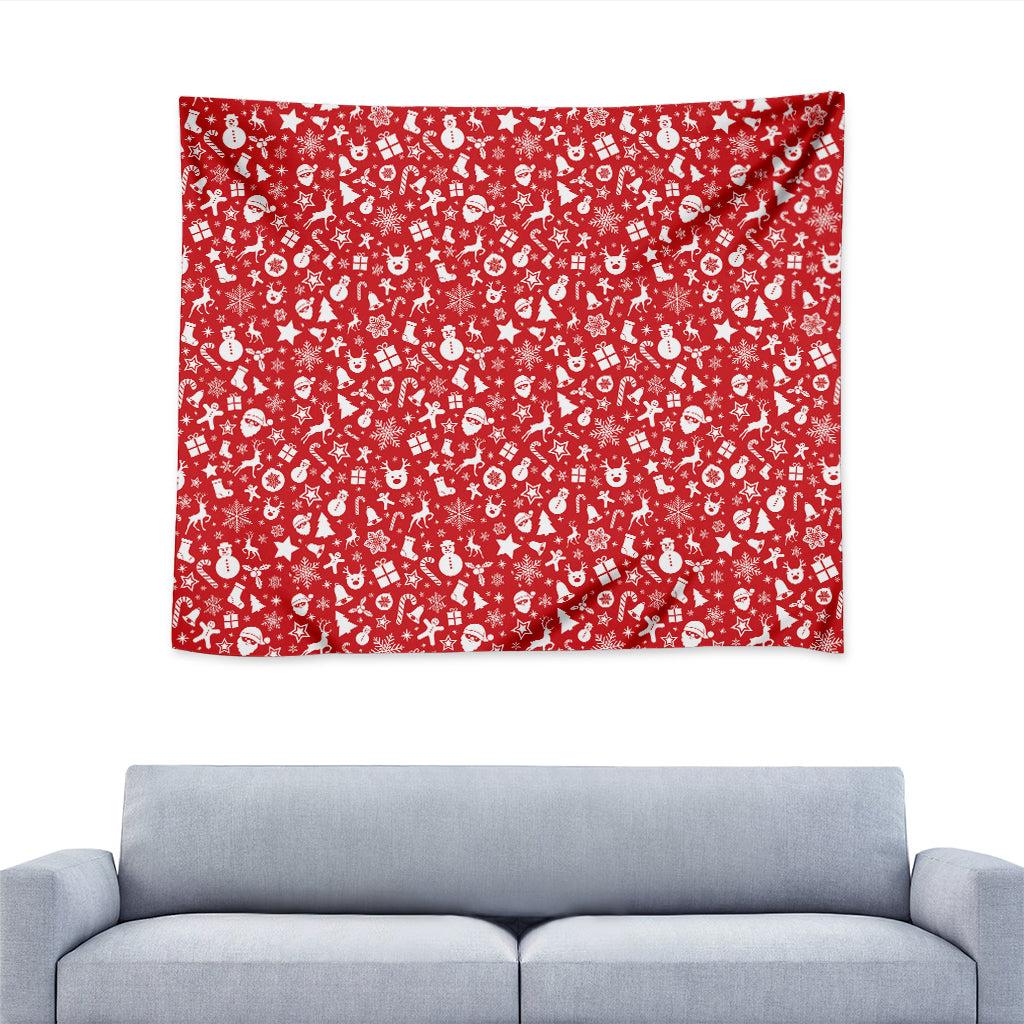 Merry Christmas Elements Pattern Print Tapestry
