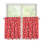 Merry Christmas Elements Pattern Print Tier Curtains