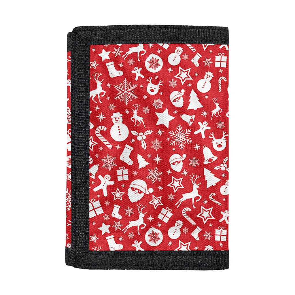 Merry Christmas Elements Pattern Print Trifold Wallet