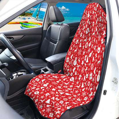 Merry Christmas Elements Pattern Print Waterproof Car Seat Cover