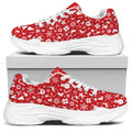 Merry Christmas Elements Pattern Print White Chunky Shoes