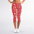 Merry Christmas Elements Pattern Print Women's Capri Leggings
