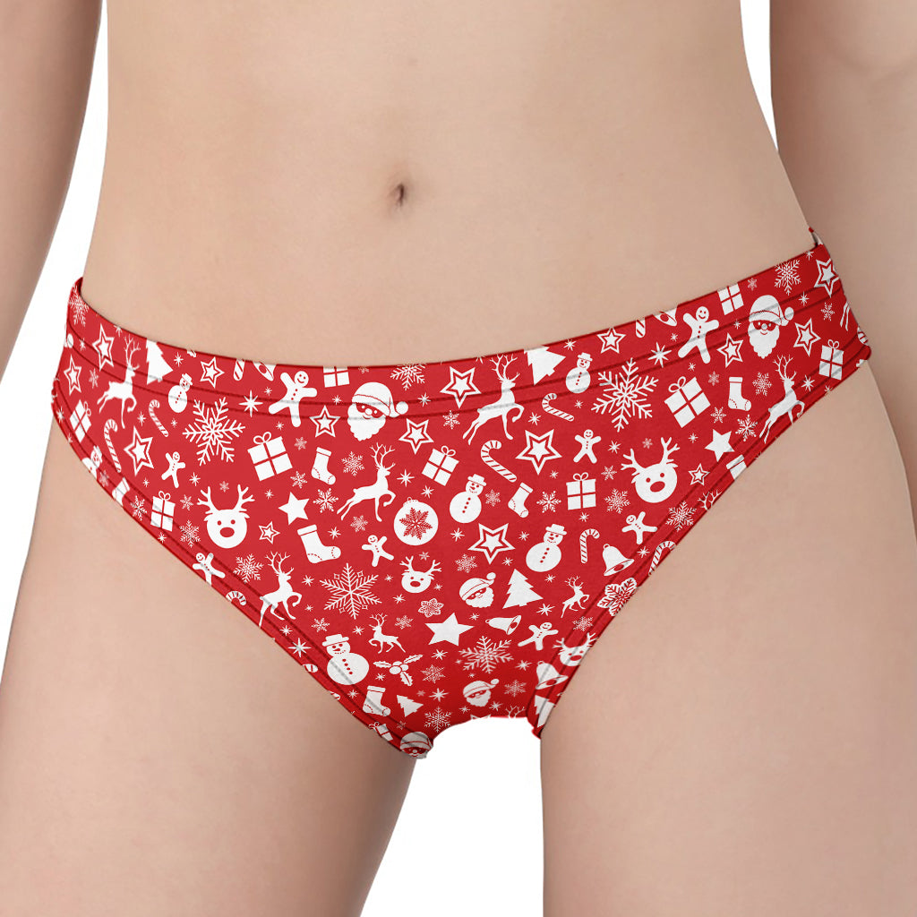 Merry Christmas Elements Pattern Print Women's Panties