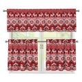 Merry Christmas Knitted Pattern Print 3 Piece Kitchen Curtains