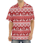Merry Christmas Knitted Pattern Print Aloha Shirt