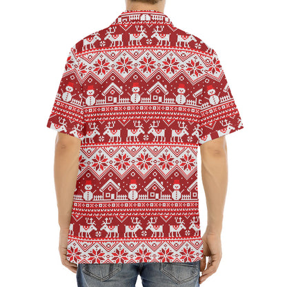 Merry Christmas Knitted Pattern Print Aloha Shirt