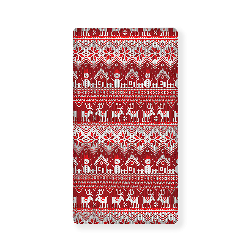Merry Christmas Knitted Pattern Print Baby Crib Sheet